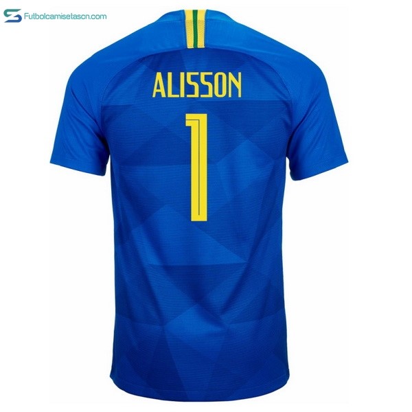 Camiseta Brasil 2ª Alisson 2018 Azul